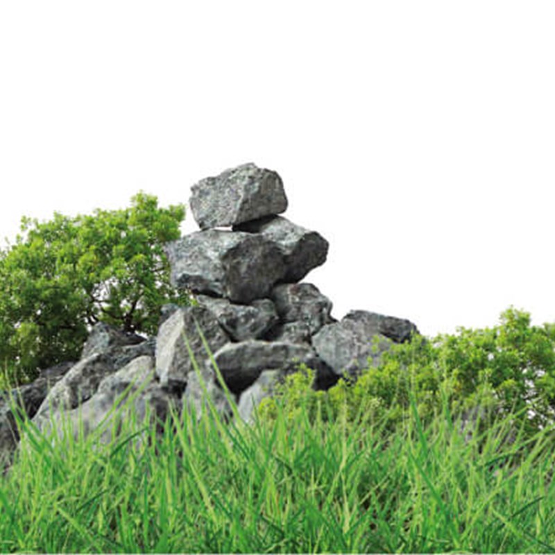 Wiese mit Steinen